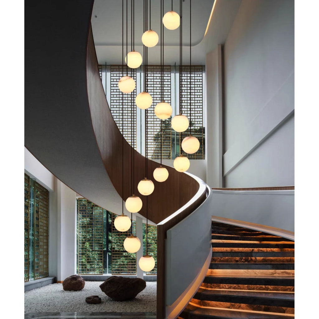 Ember Oak & Co. Alabaster Balls Cluster Chandelier