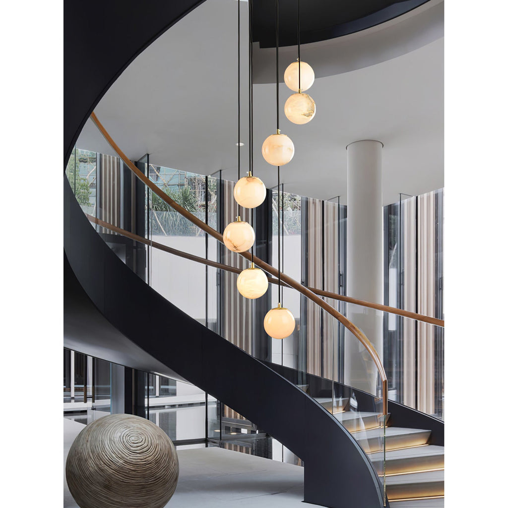 Ember Oak & Co. Alabaster Balls Cluster Chandelier