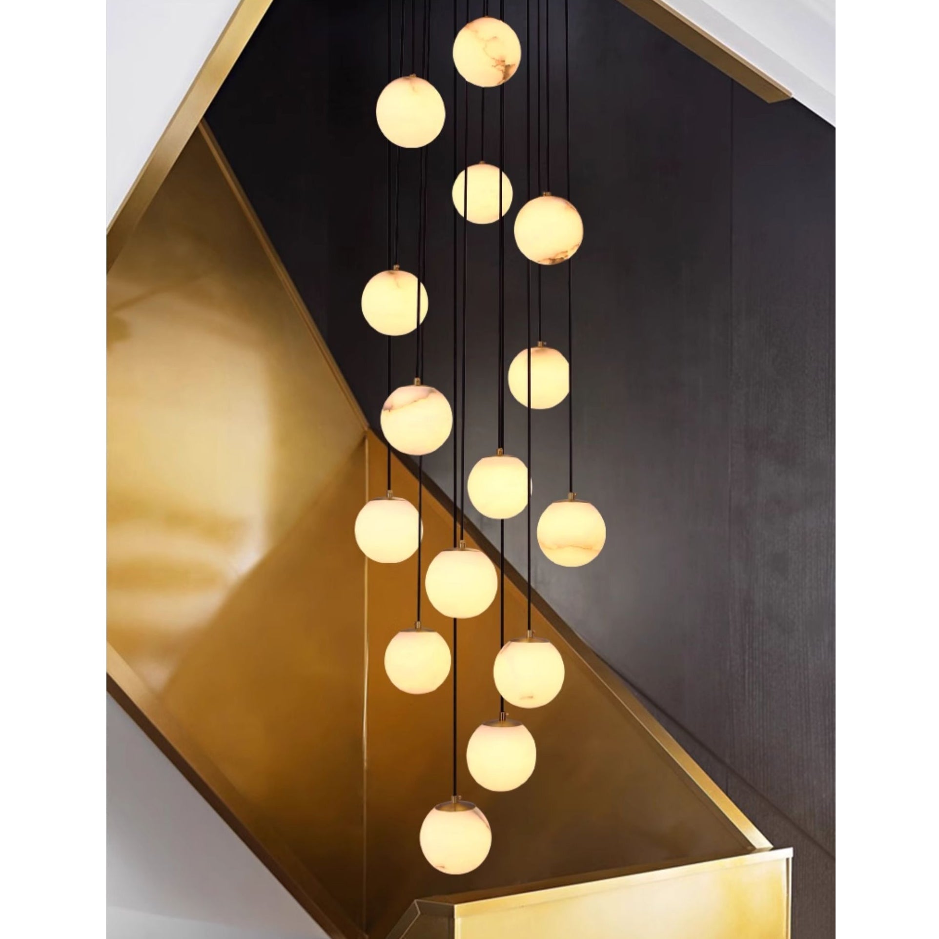 Ember Oak & Co. Alabaster Balls Cluster Chandelier