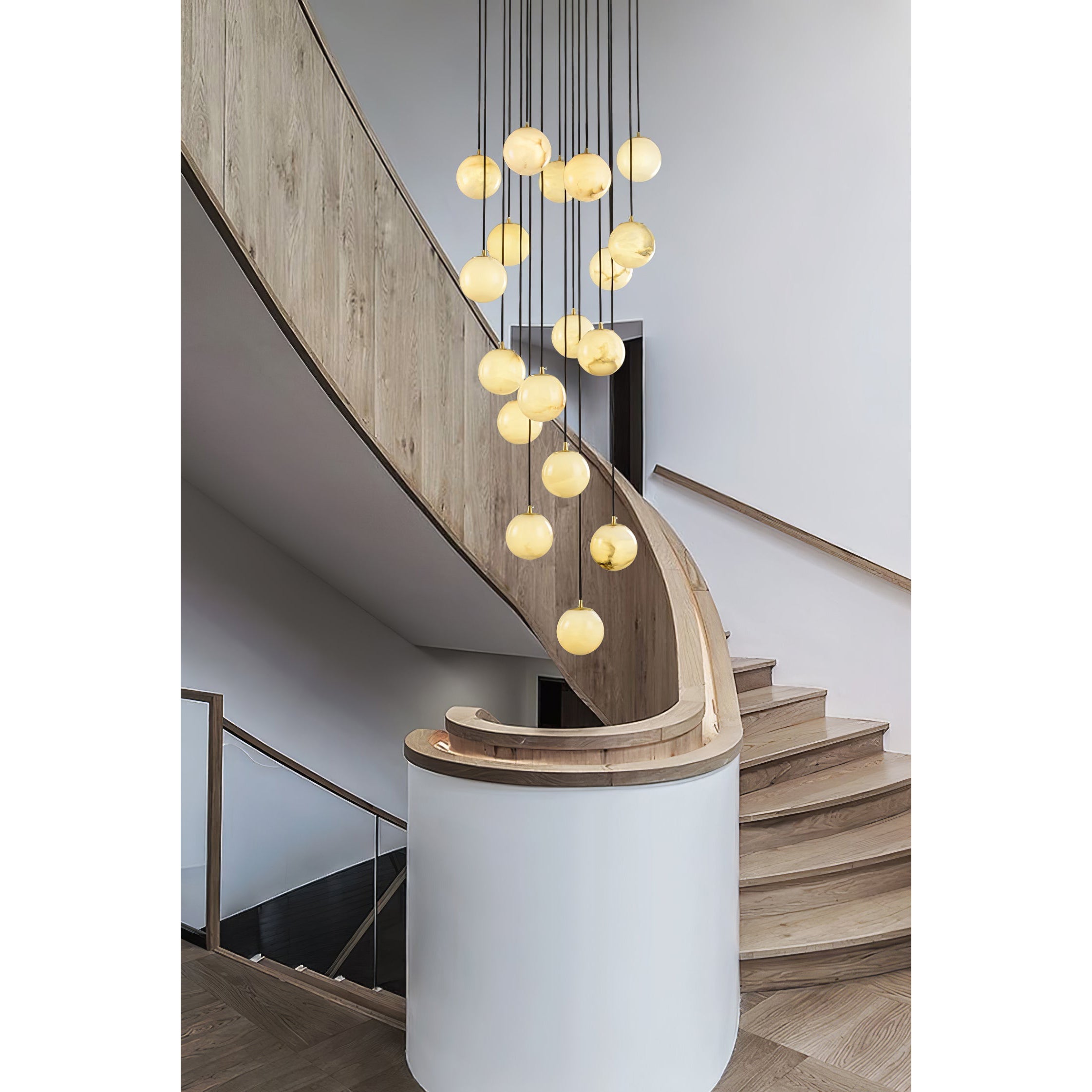 Ember Oak & Co. Alabaster Balls Cluster Chandelier