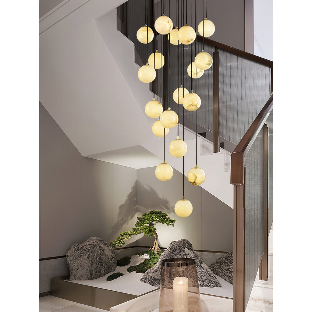 Ember Oak & Co. Alabaster Balls Cluster Chandelier