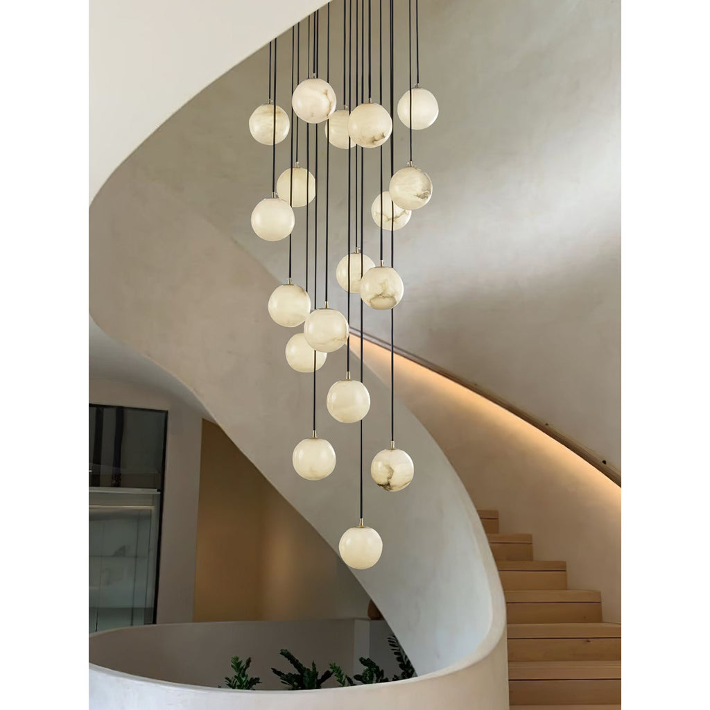 Ember Oak & Co. Alabaster Balls Cluster Chandelier