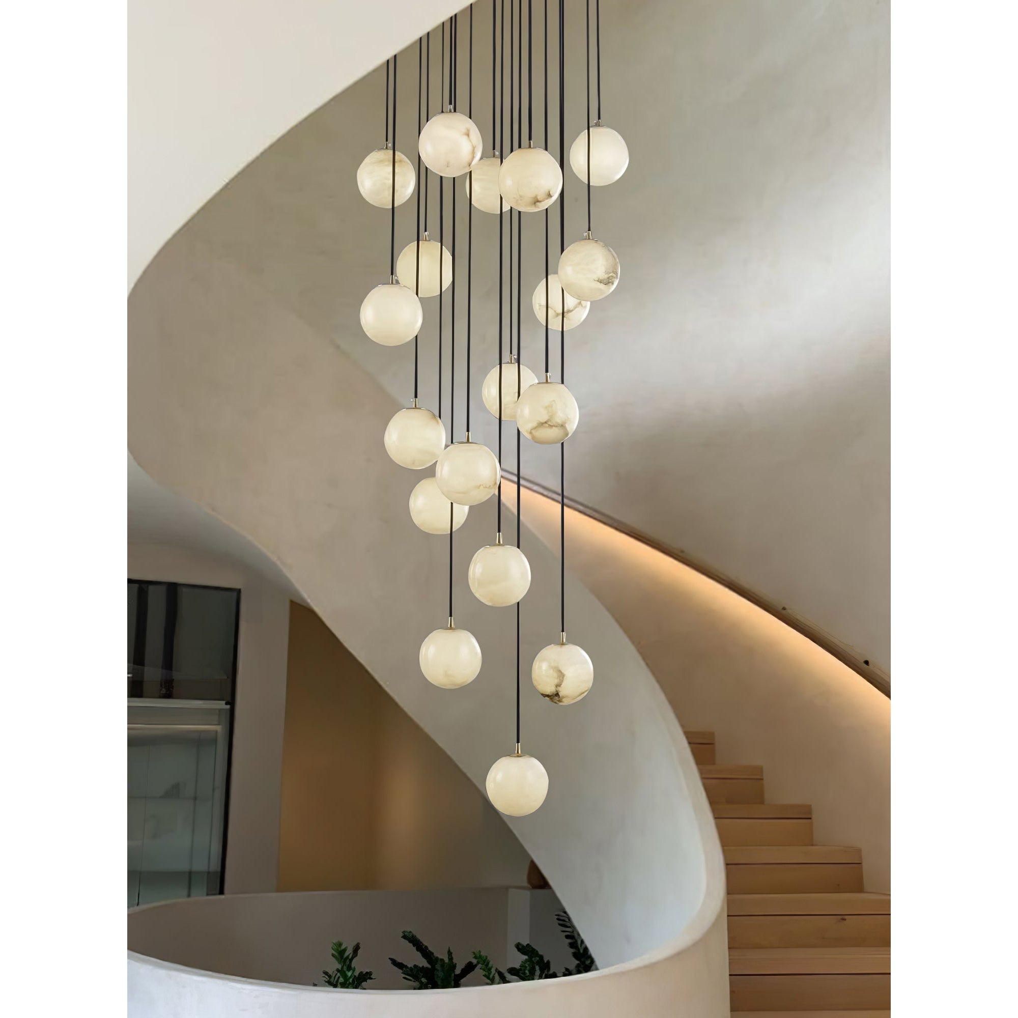 Ember Oak & Co. Alabaster Balls Cluster Chandelier