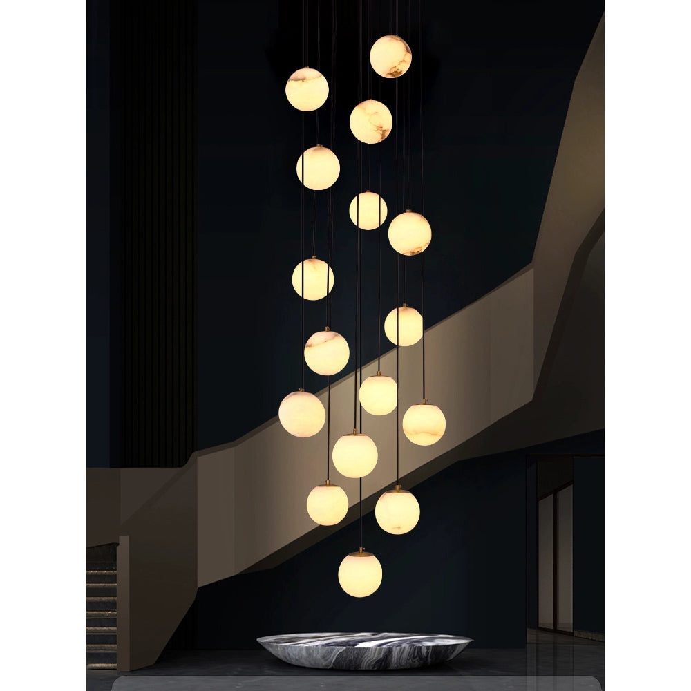 Ember Oak & Co. Alabaster Balls Cluster Chandelier