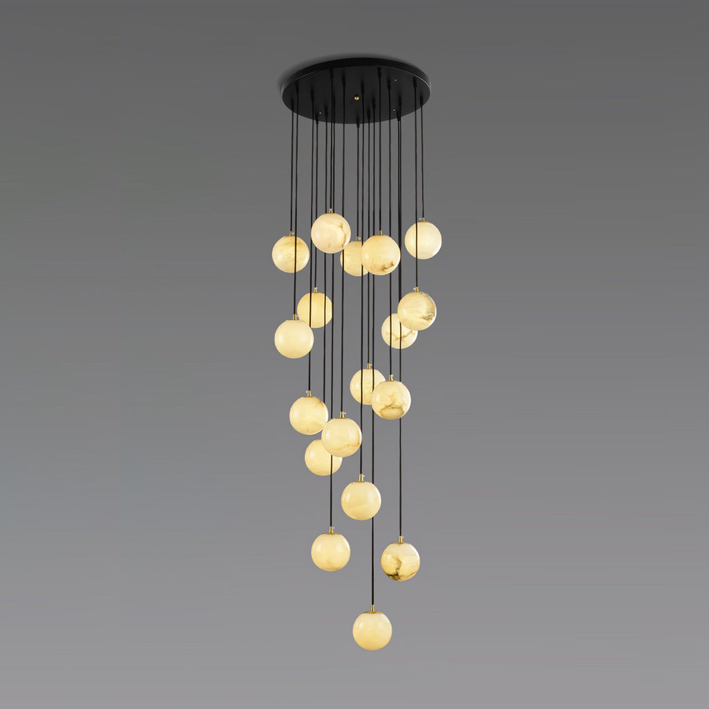 Ember Oak & Co. Alabaster Balls Cluster Chandelier