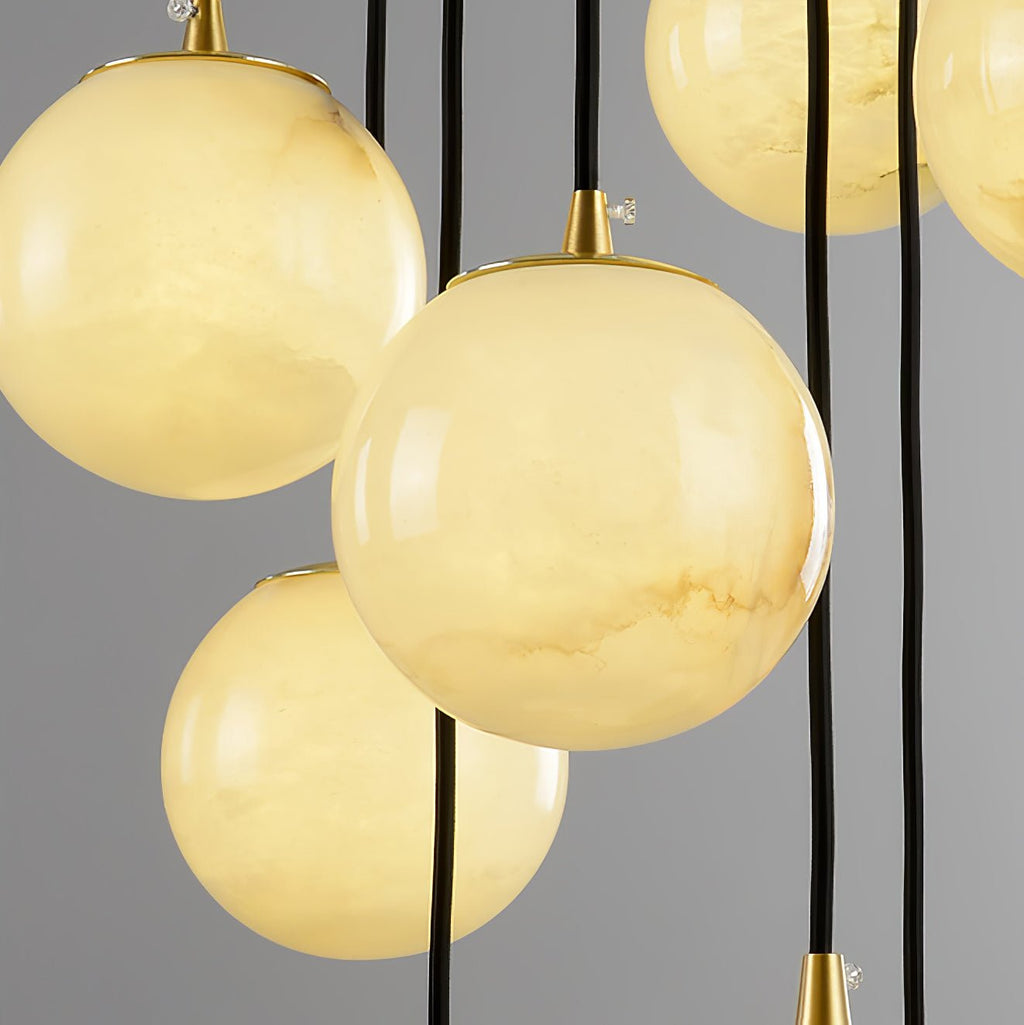 Ember Oak & Co. Alabaster Balls Cluster Chandelier