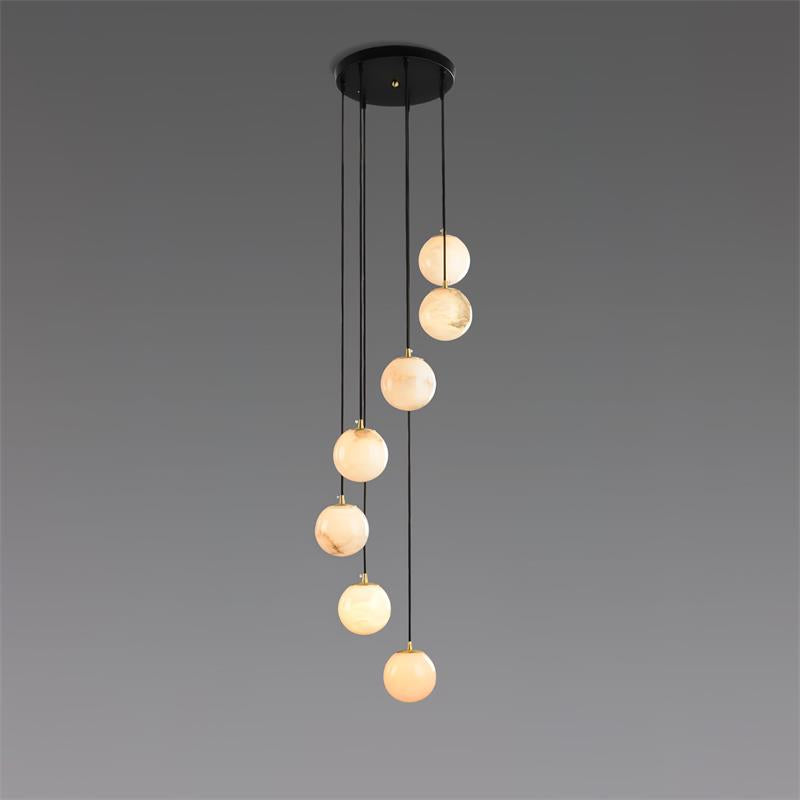 Ember Oak & Co. Alabaster Balls Cluster Chandelier