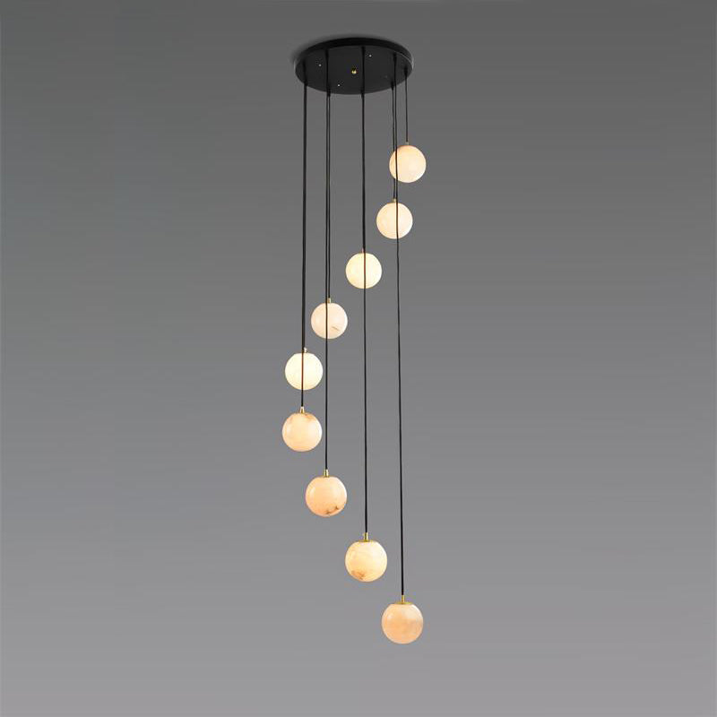 Ember Oak & Co. Alabaster Balls Cluster Chandelier