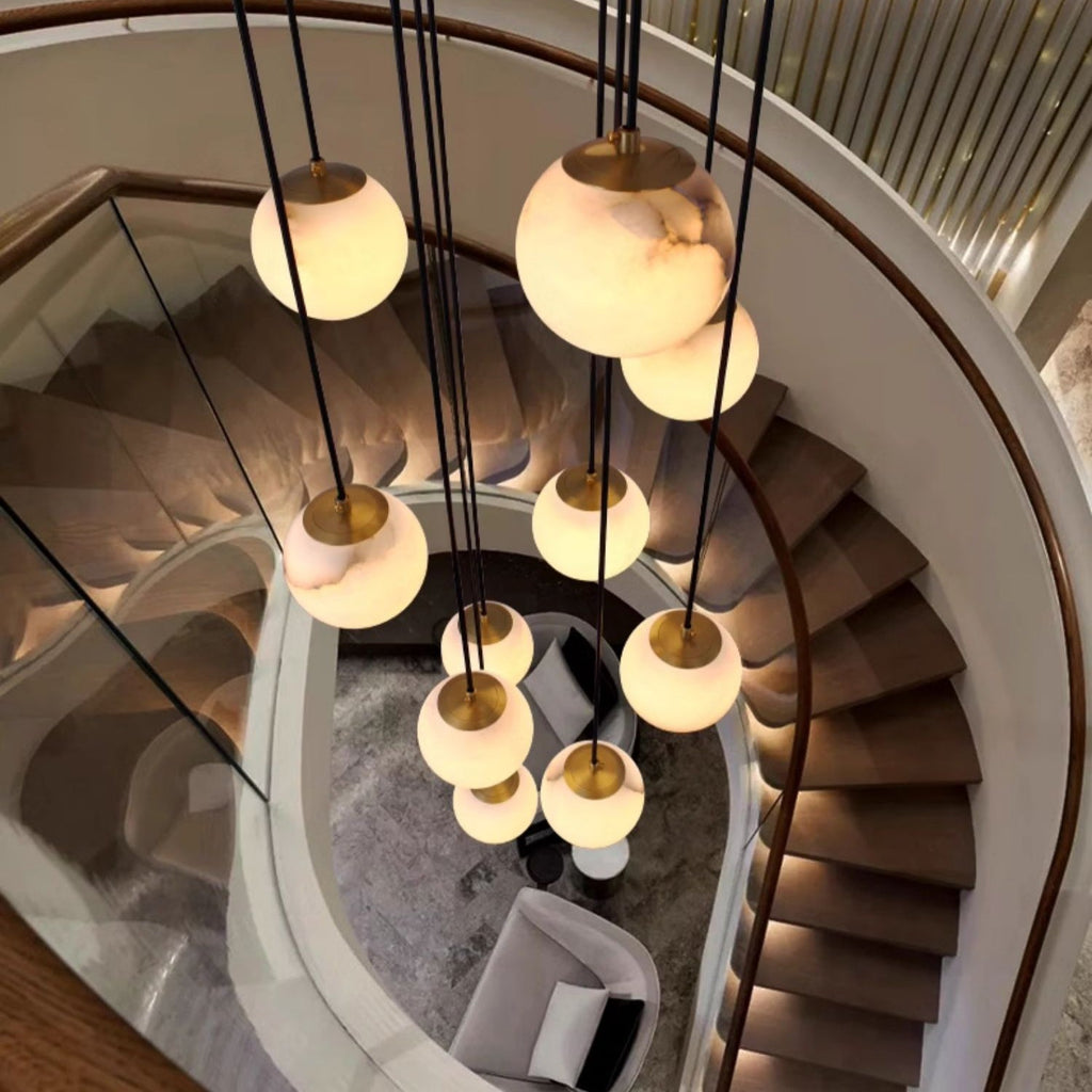 Ember Oak & Co. Alabaster Balls Cluster Chandelier