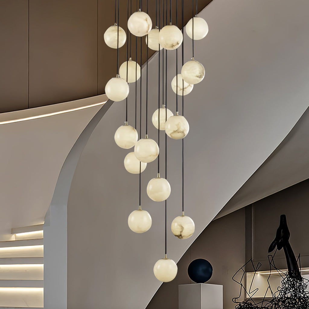 Ember Oak & Co. Alabaster Balls Cluster Chandelier