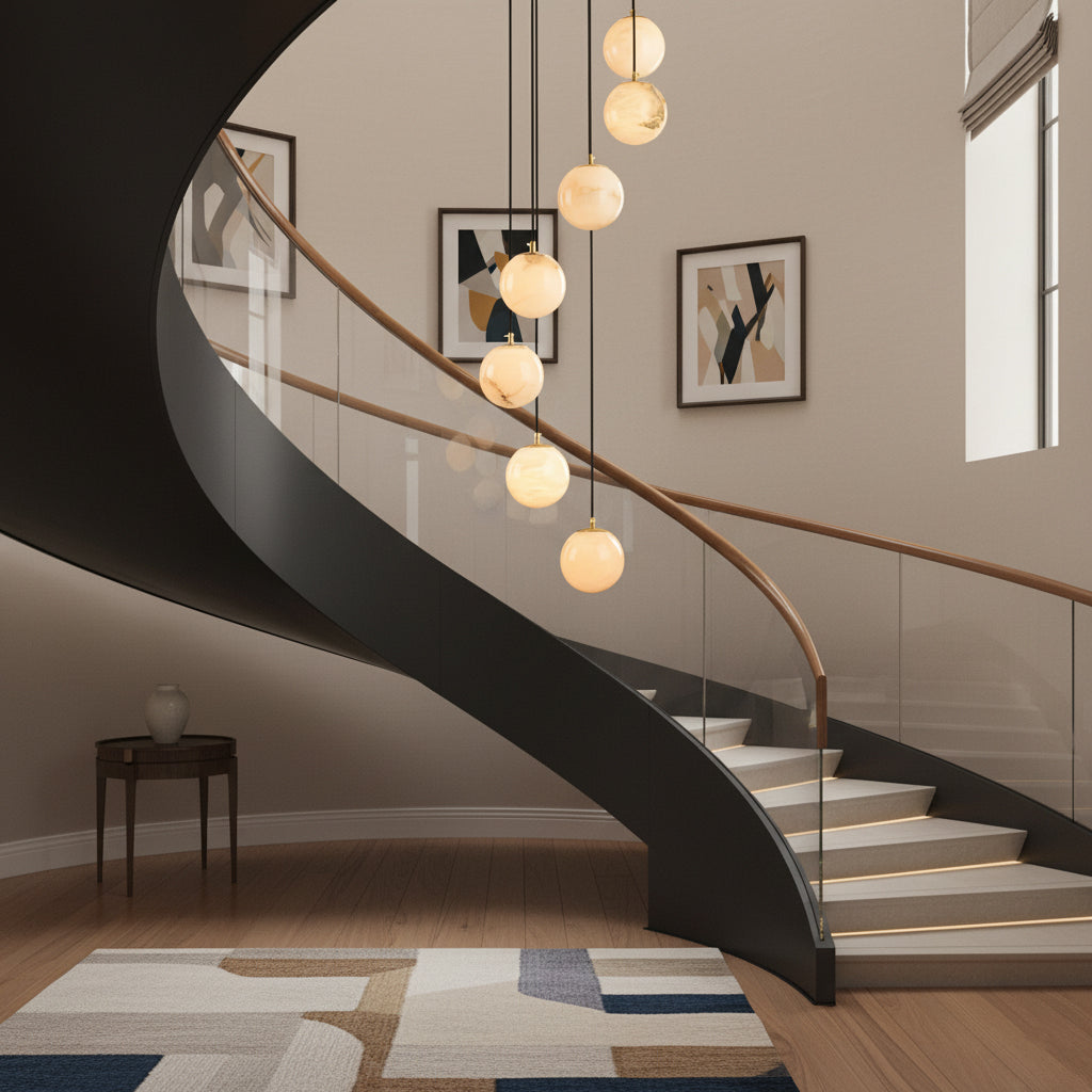 Ember Oak & Co. Alabaster Balls Cluster Chandelier