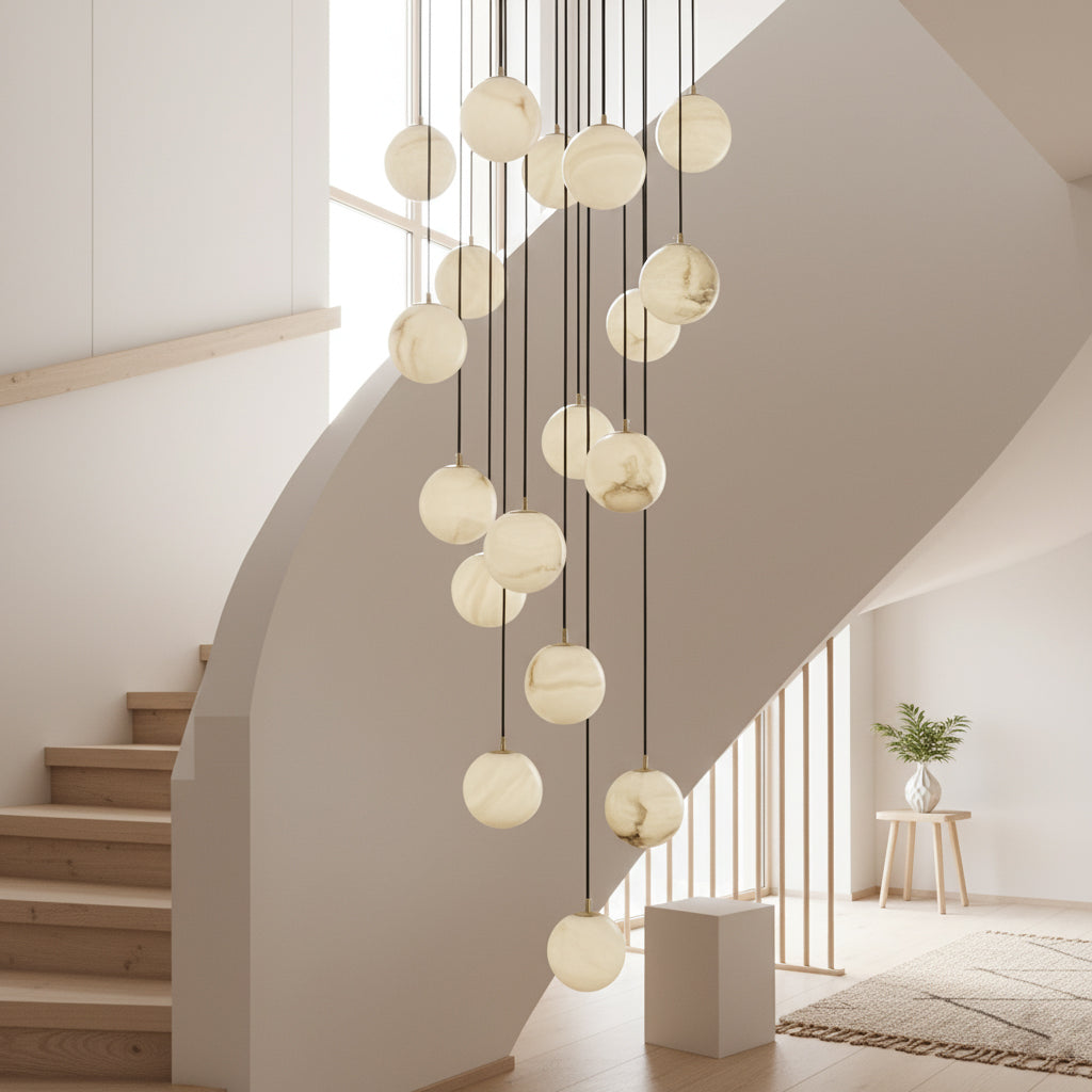 Ember Oak & Co. Alabaster Balls Cluster Chandelier