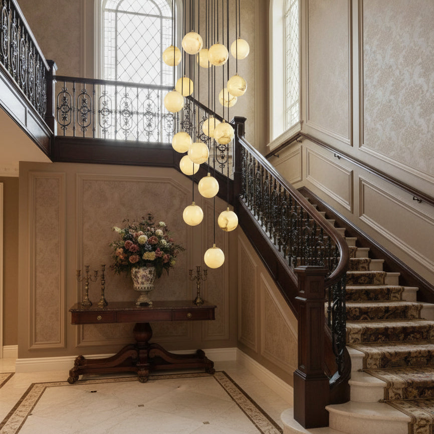 Ember Oak & Co. Alabaster Balls Cluster Chandelier