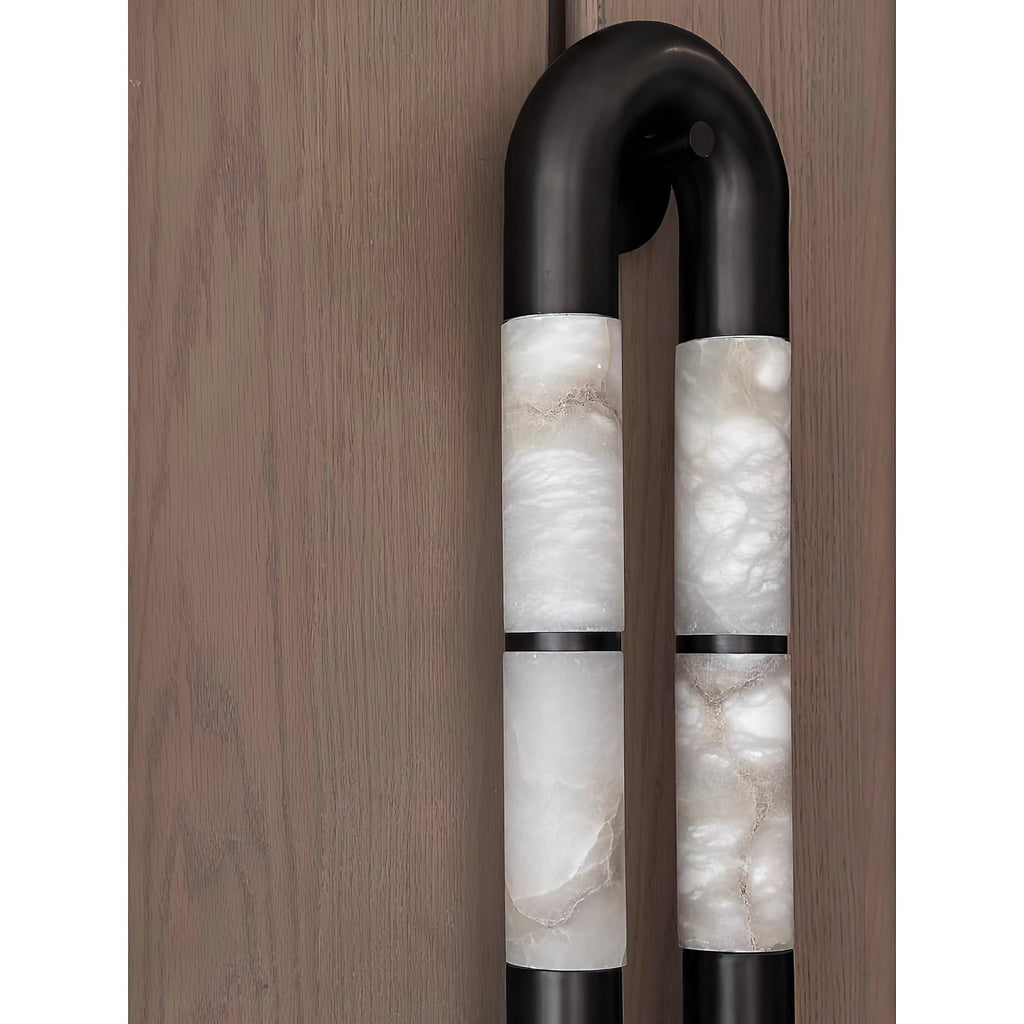 Ember Oak & Co. Alabaster Banded KoKo Sconce — Natural Alabaster Stone