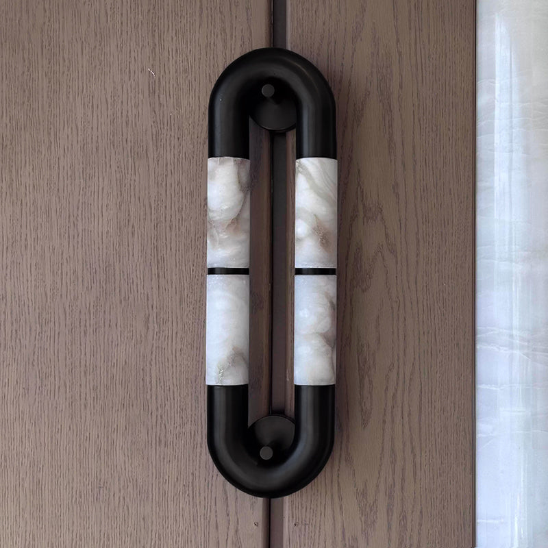 Ember Oak & Co. Alabaster Banded KoKo Sconce — Natural Alabaster Stone