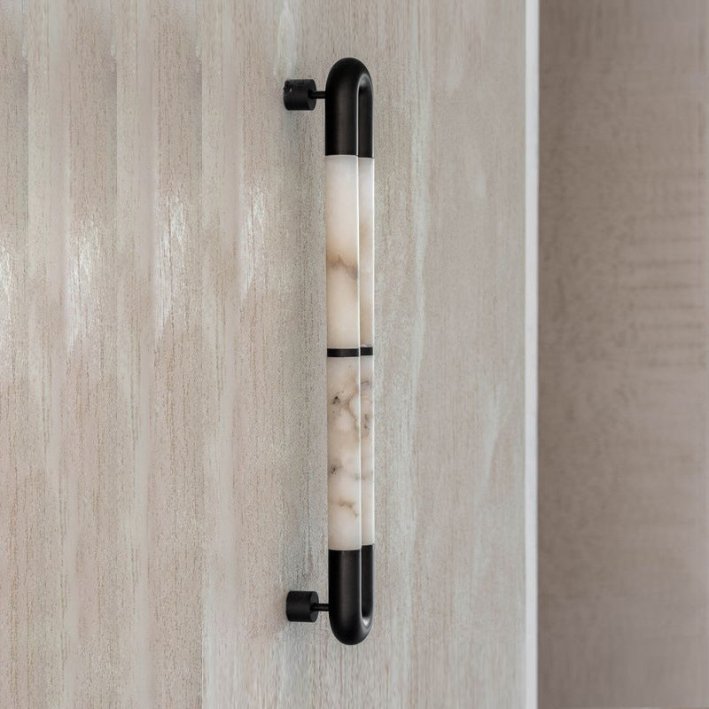 Ember Oak & Co. Alabaster Banded KoKo Sconce — Natural Alabaster Stone
