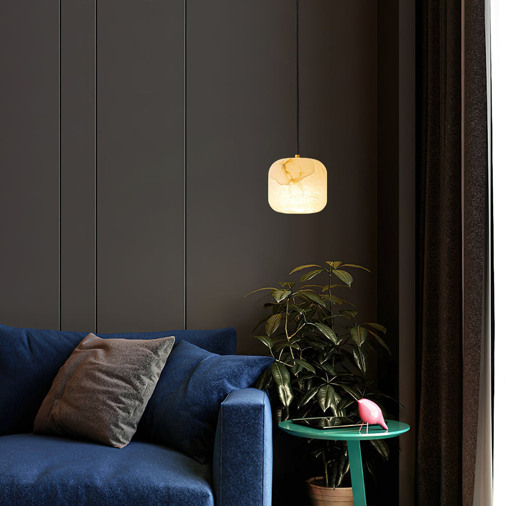 Ember Oak & Co. Alabaster Bedside Pendant Light