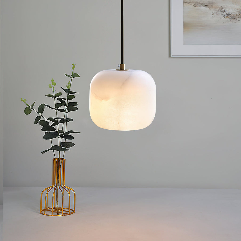 Ember Oak & Co. Alabaster Bedside Pendant Light