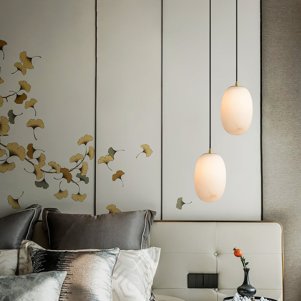 Ember Oak & Co. Alabaster Bedside Pendant Light