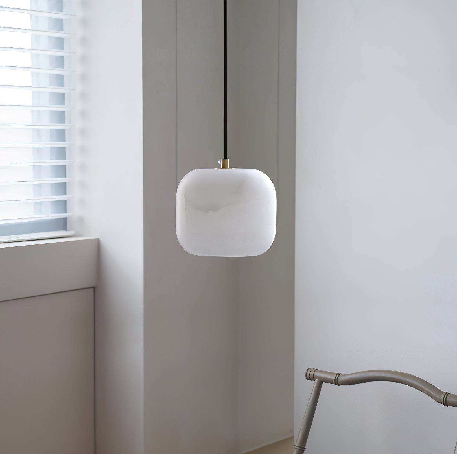 Ember Oak & Co. Alabaster Bedside Pendant Light