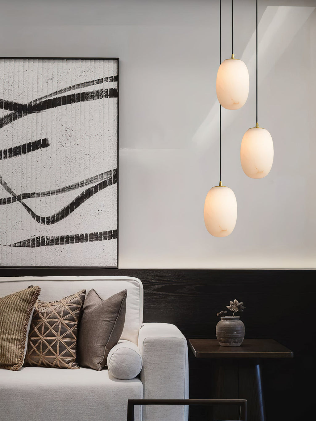 Ember Oak & Co. Alabaster Bedside Pendant Light