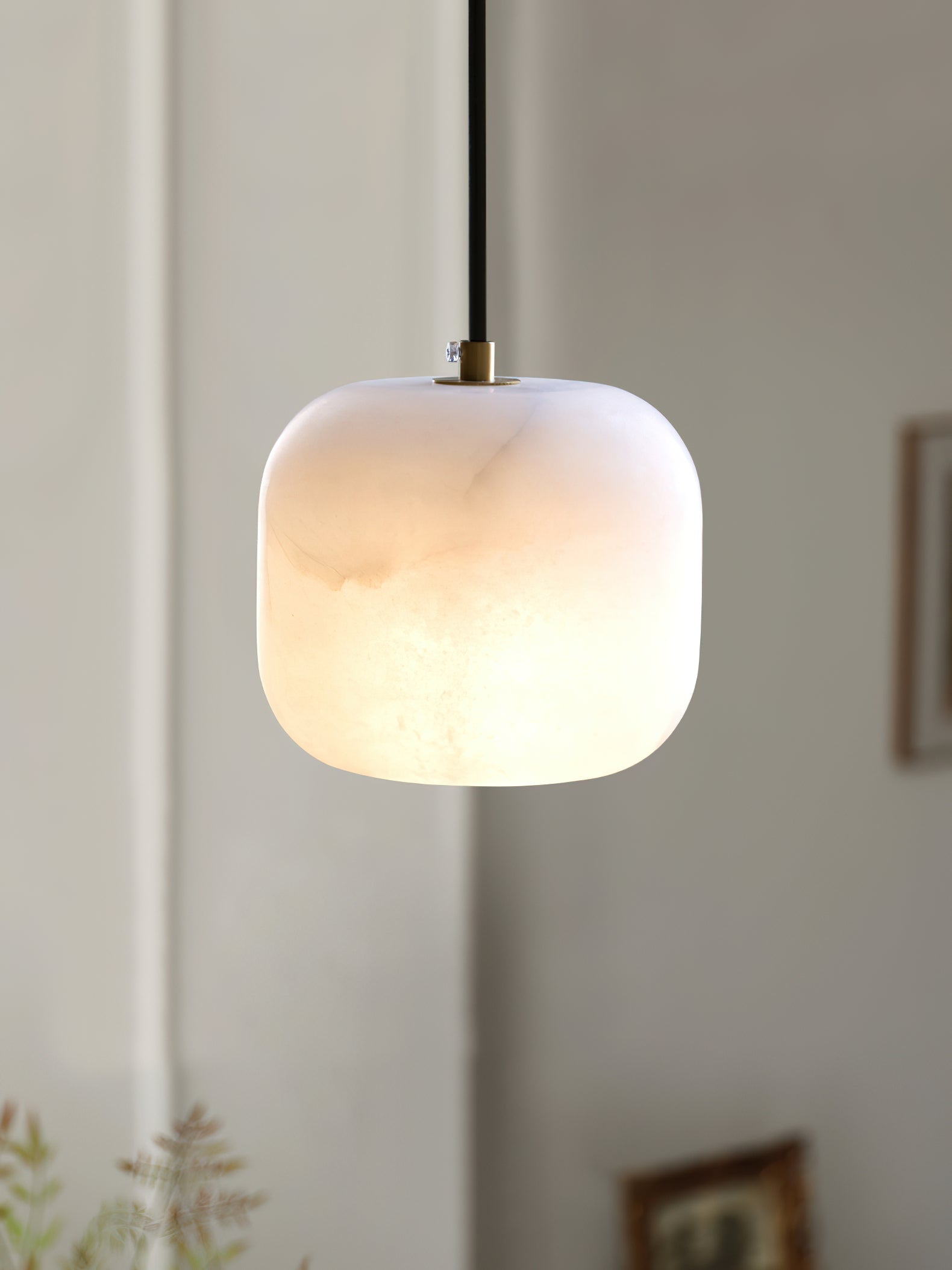 Ember Oak & Co. Alabaster Bedside Pendant Light