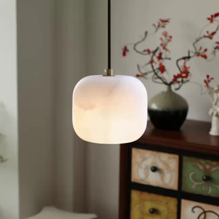 Ember Oak & Co. Alabaster Bedside Pendant Light