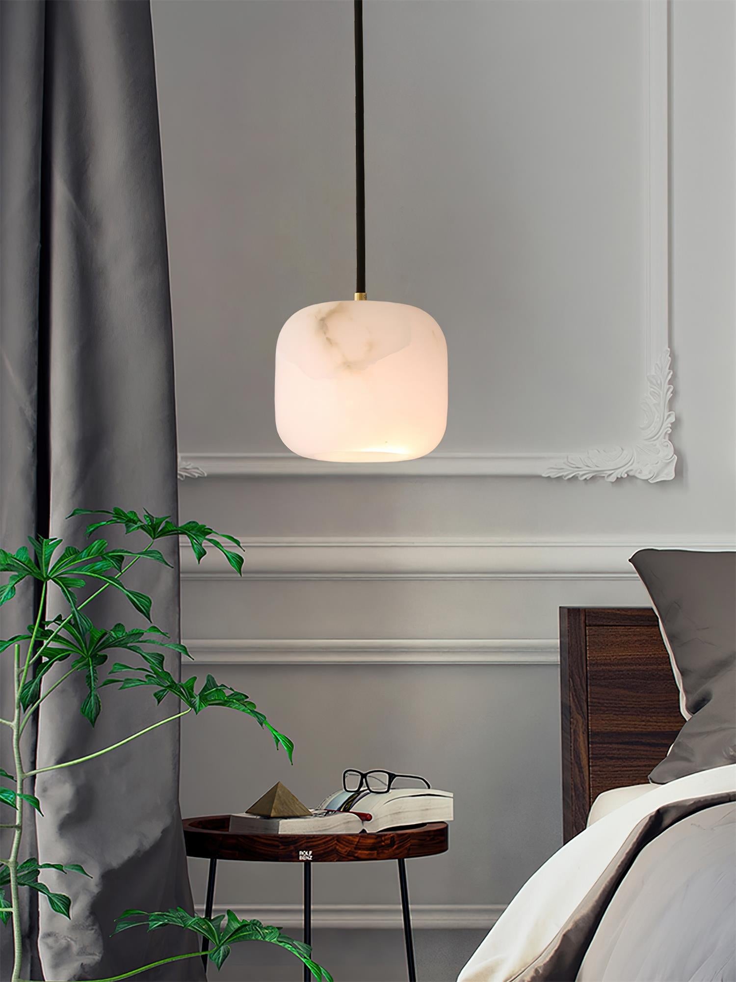 Ember Oak & Co. Alabaster Bedside Pendant Light