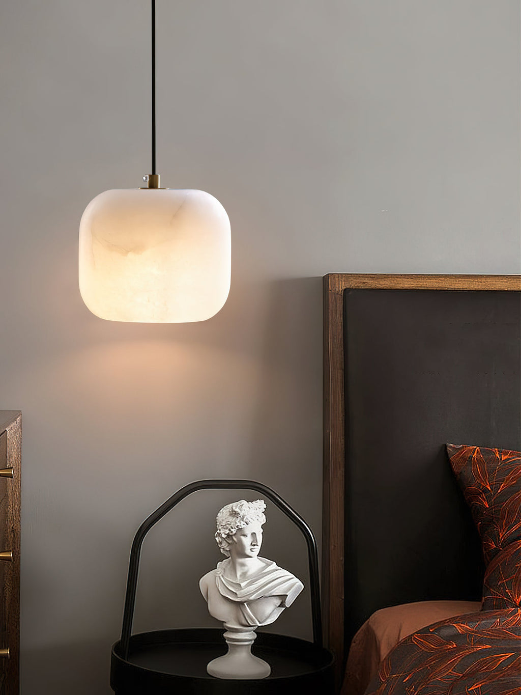 Ember Oak & Co. Alabaster Bedside Pendant Light