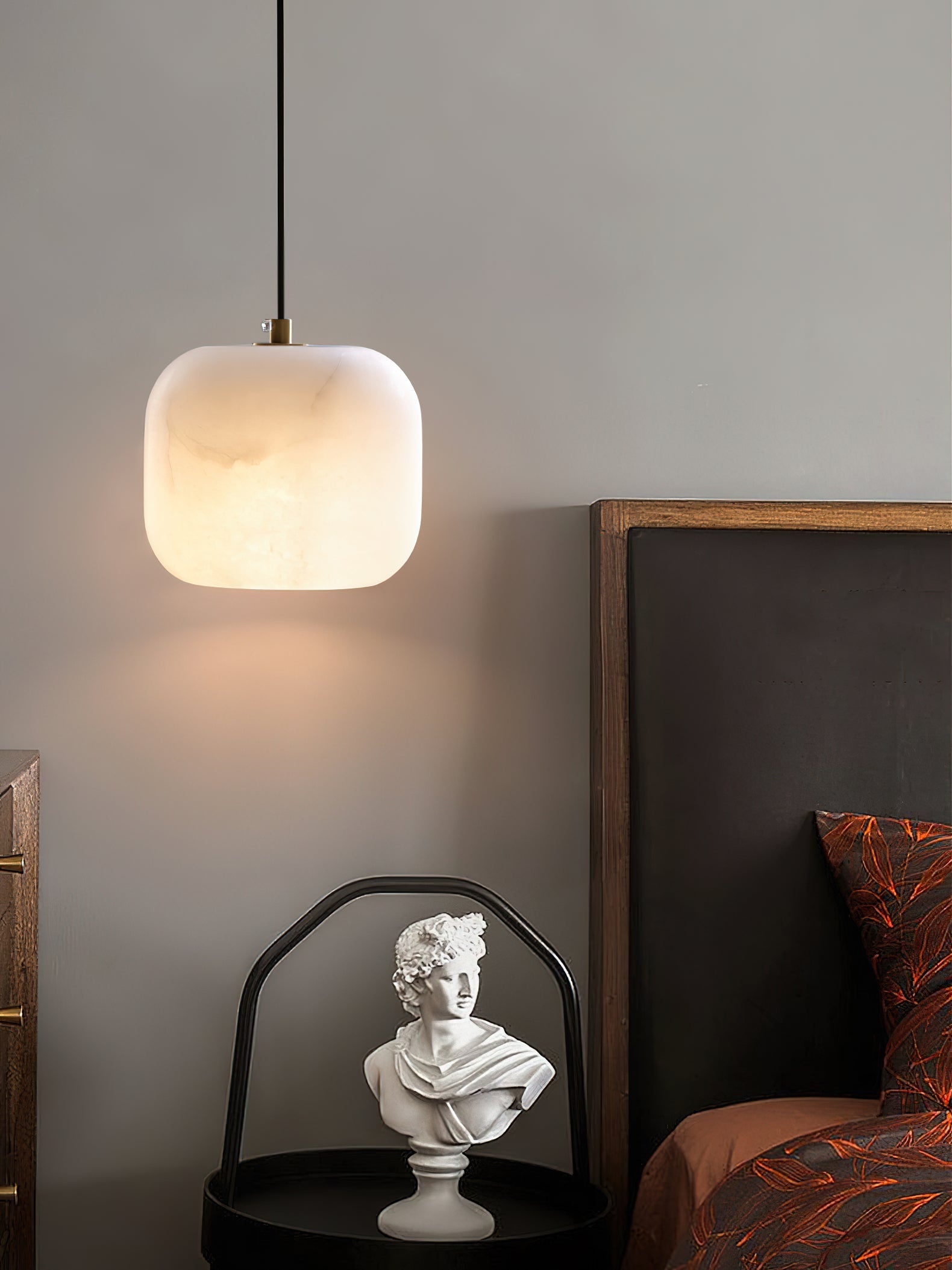 Ember Oak & Co. Alabaster Bedside Pendant Light