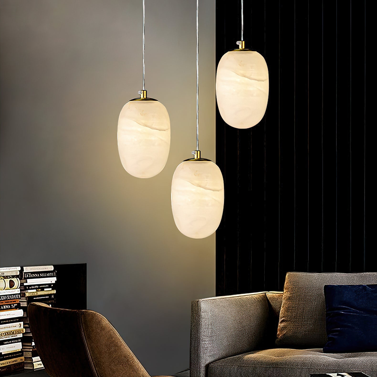Ember Oak & Co. Alabaster Bedside Pendant Light