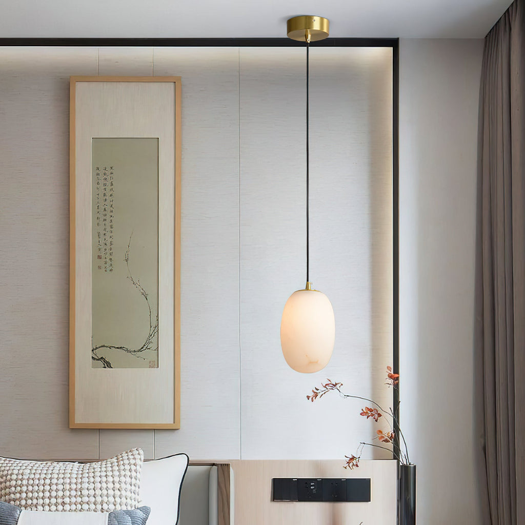 Ember Oak & Co. Alabaster Bedside Pendant Light