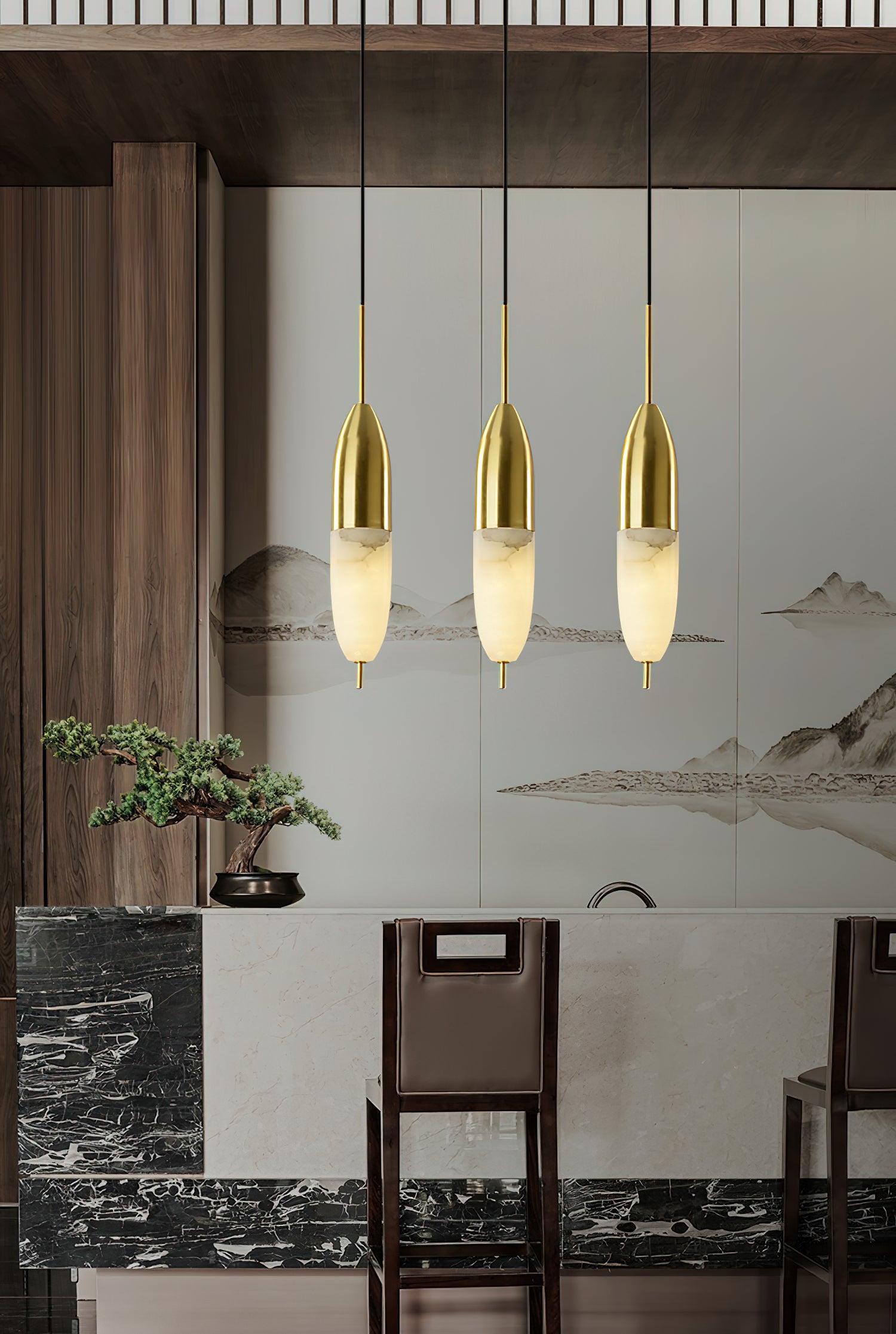 Ember Oak & Co. Alabaster Bolus Pendant Light
