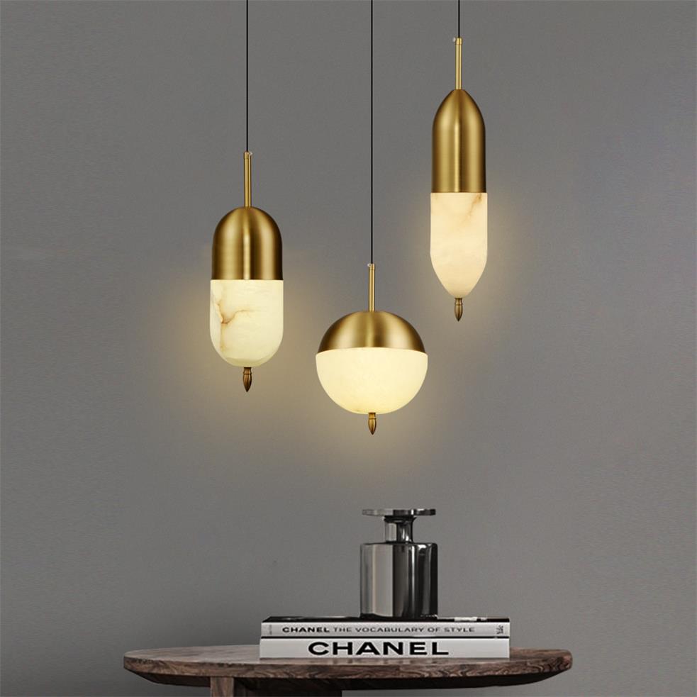 Ember Oak & Co. Alabaster Bolus Pendant Light