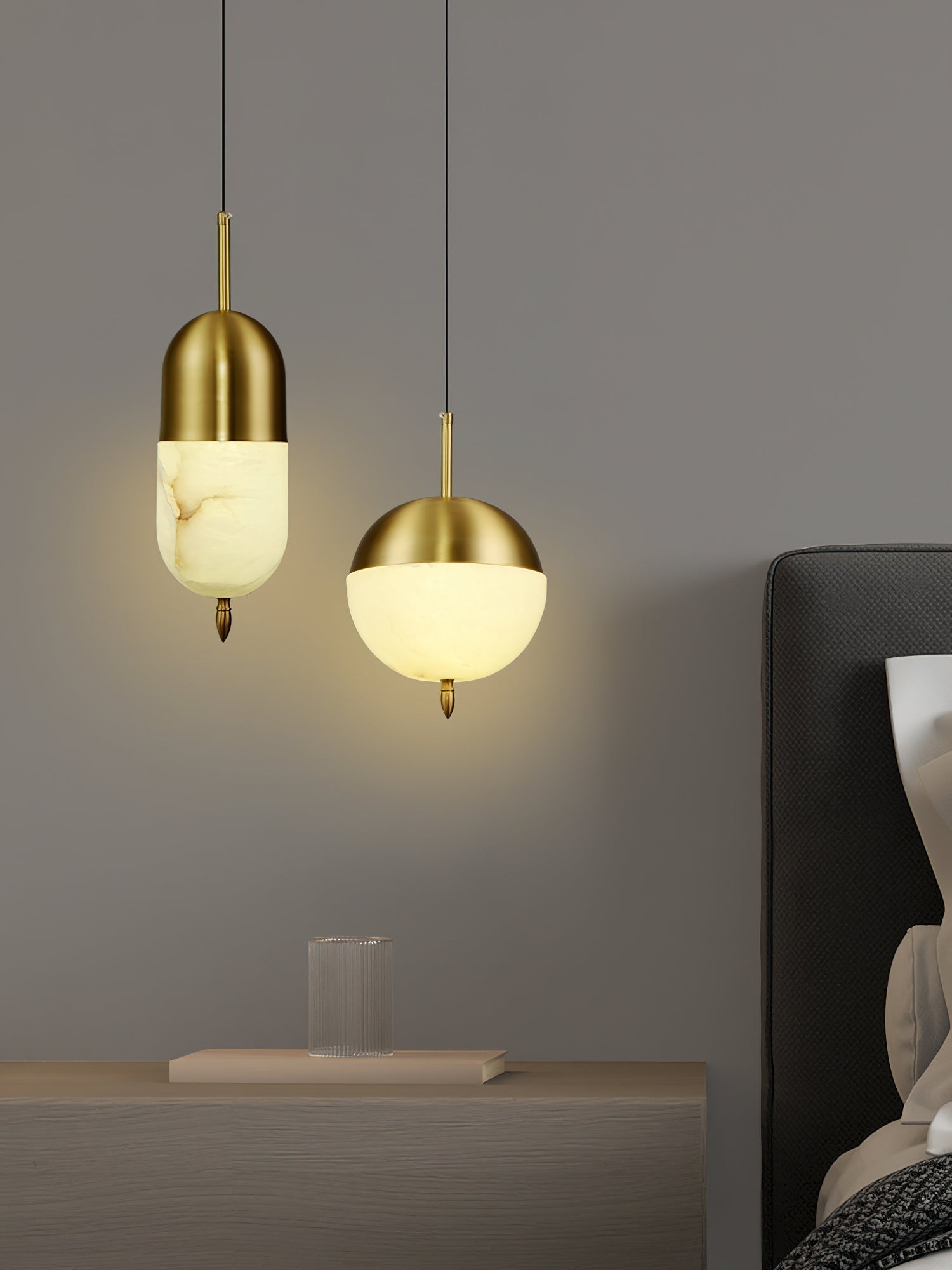 Ember Oak & Co. Alabaster Bolus Pendant Light