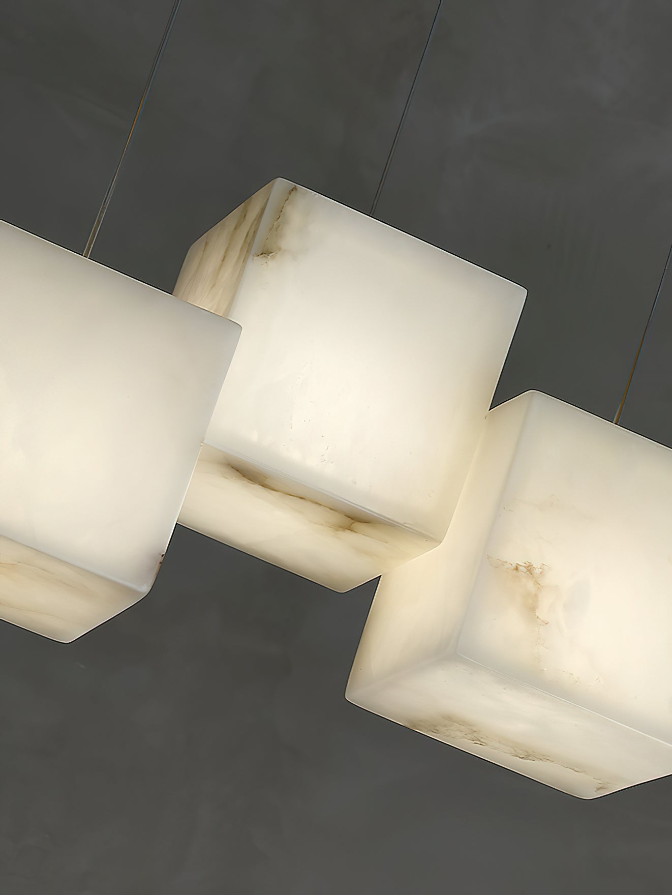 Ember Oak & Co. Alabaster Box Linear Chandelier