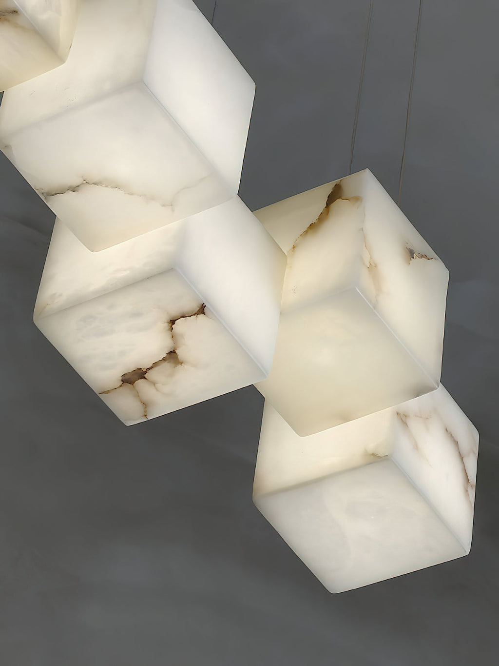 Ember Oak & Co. Alabaster Box Linear Chandelier