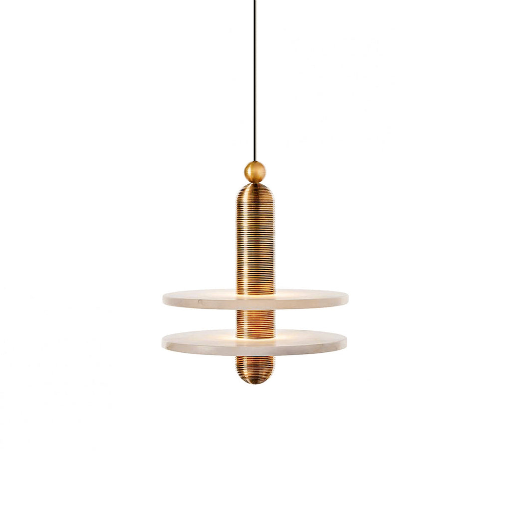 Ember Oak & Co. Alabaster Comet Pendant Lamp — Natural Alabaster Stone