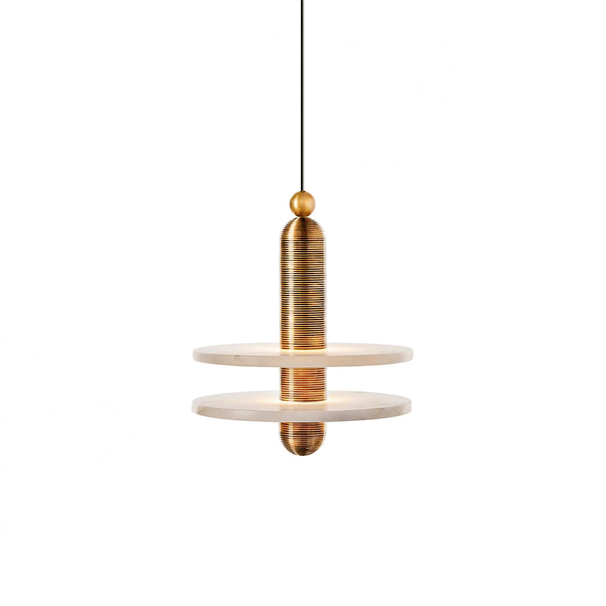 Ember Oak & Co. Alabaster Comet Pendant Lamp — Natural Alabaster Stone