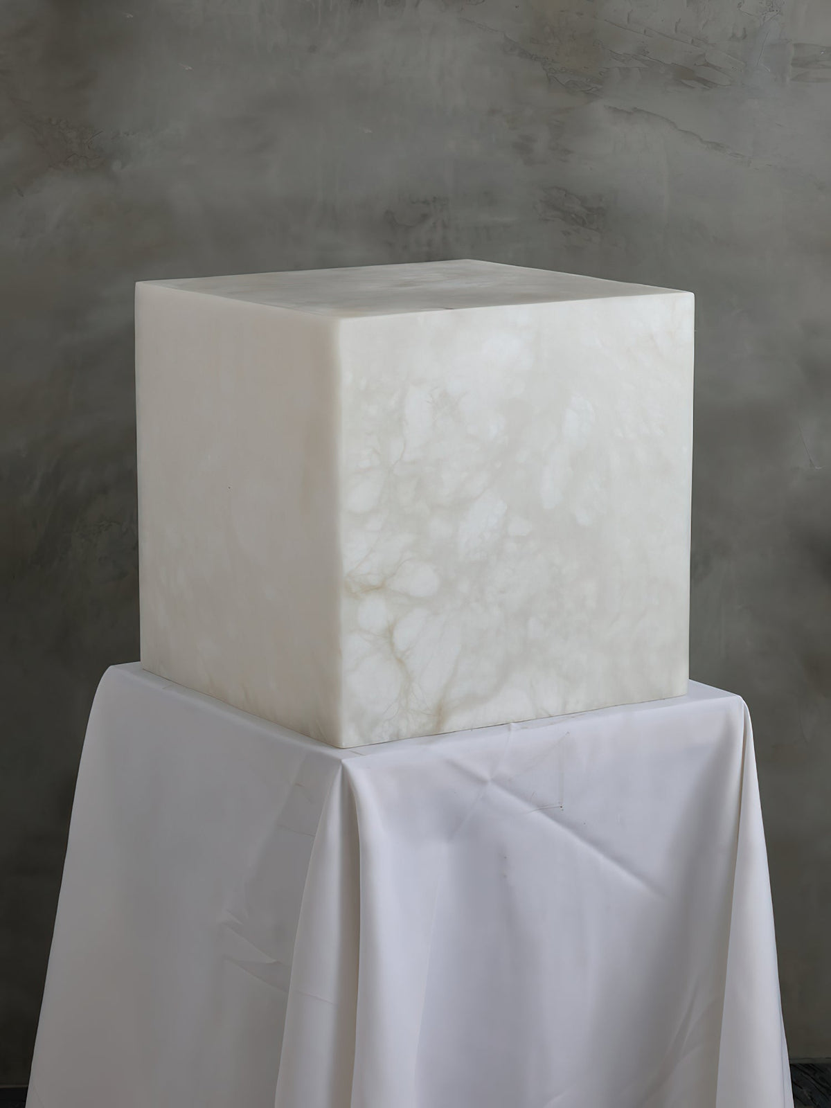Ember Oak & Co. Alabaster Cubic Table Lamp