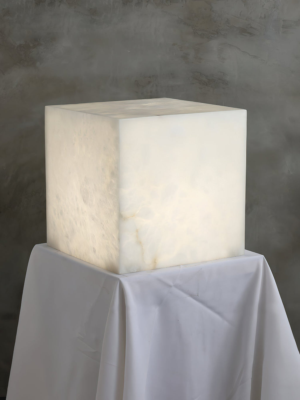Ember Oak & Co. Alabaster Cubic Table Lamp