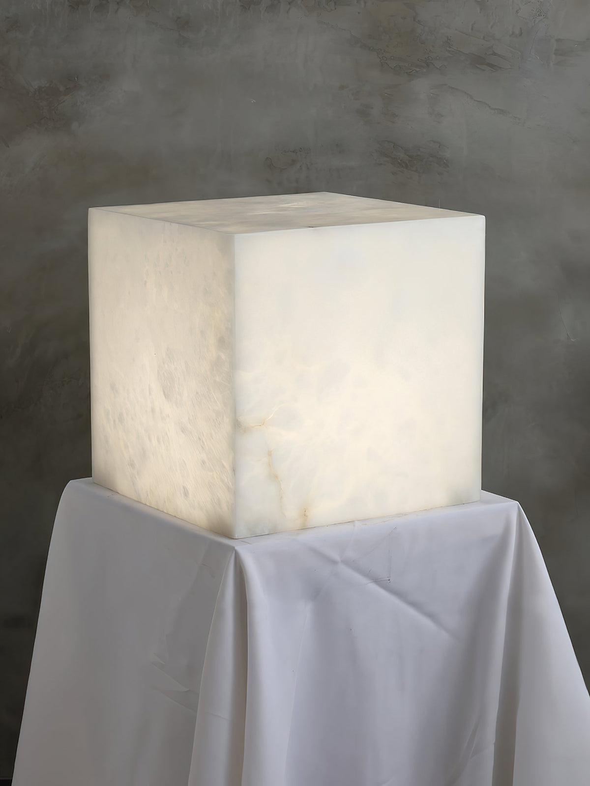 Ember Oak & Co. Alabaster Cubic Table Lamp