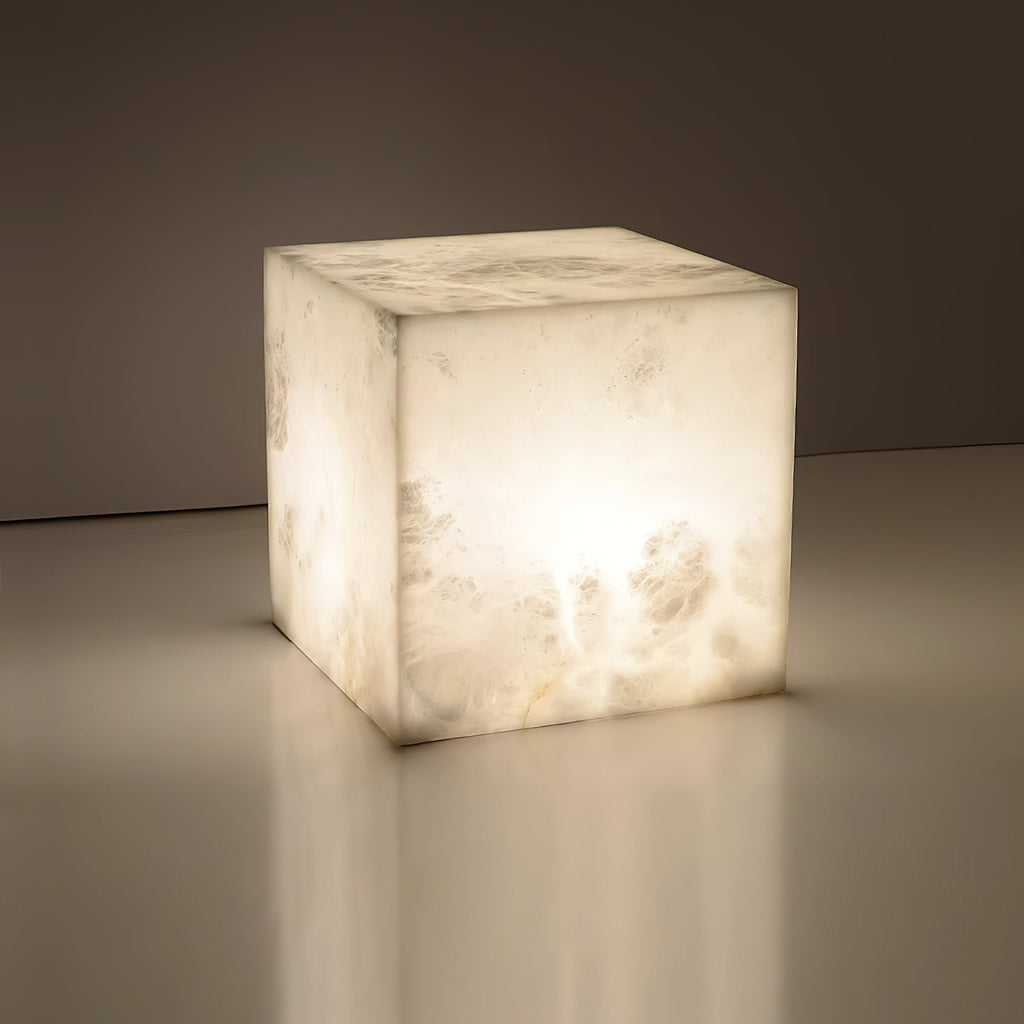 Ember Oak & Co. Alabaster Cubic Table Lamp