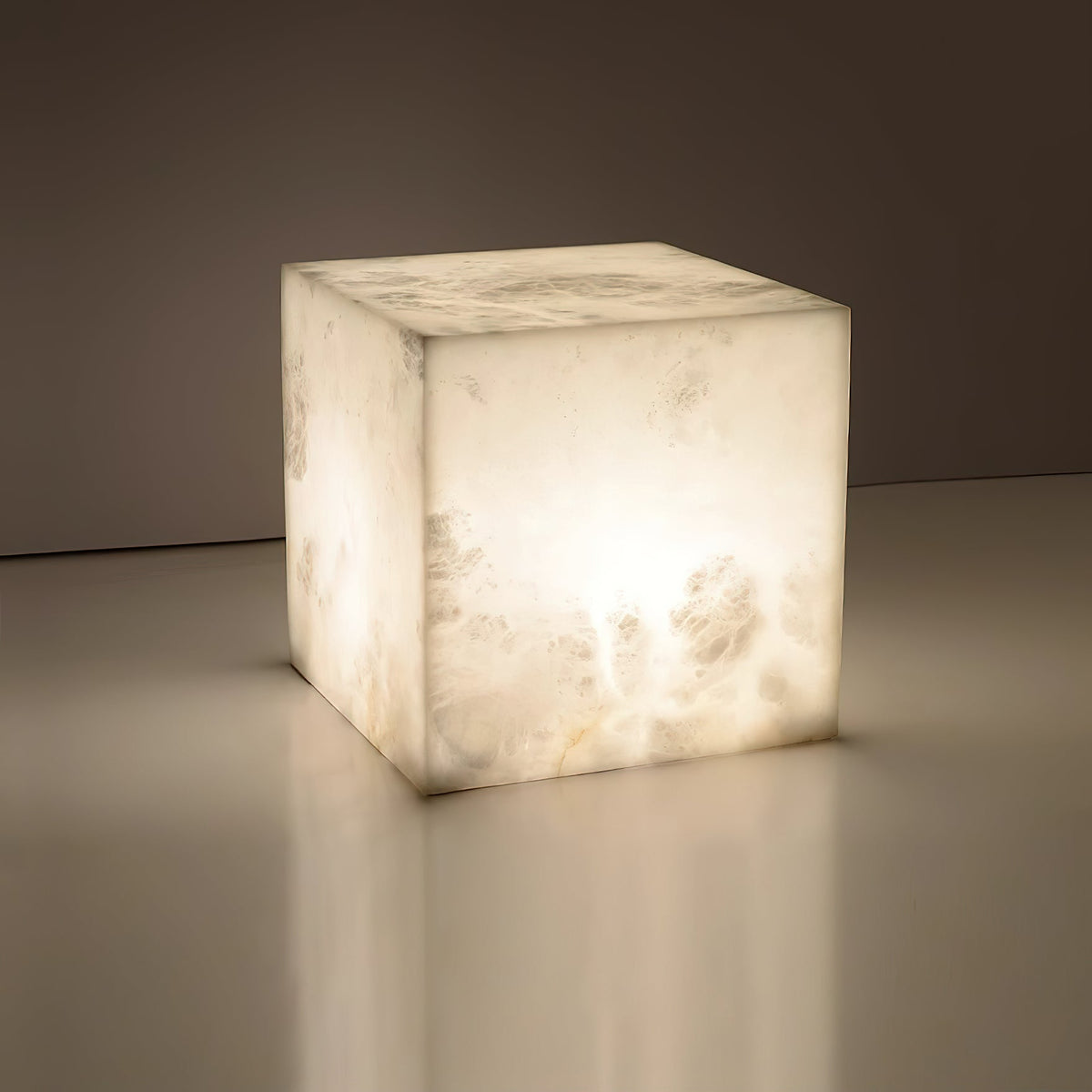 Ember Oak & Co. Alabaster Cubic Table Lamp
