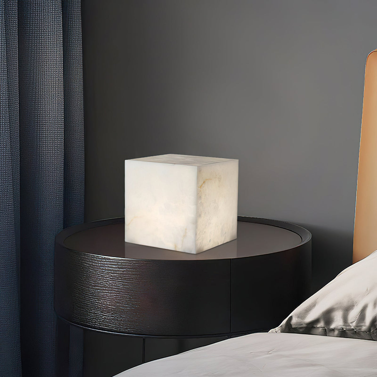 Ember Oak & Co. Alabaster Cubic Table Lamp