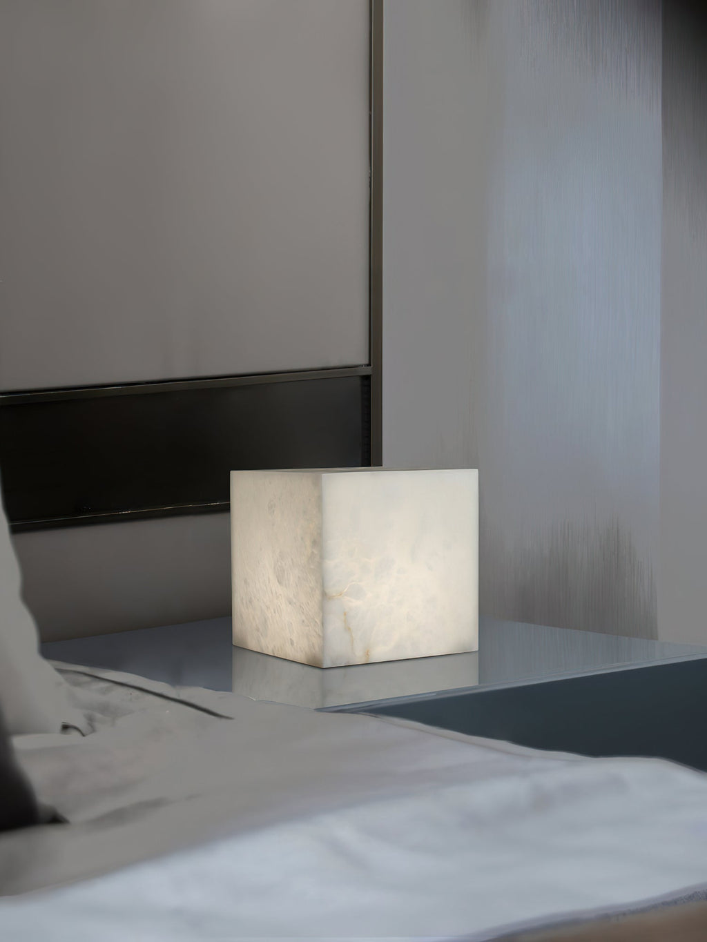 Ember Oak & Co. Alabaster Cubic Table Lamp