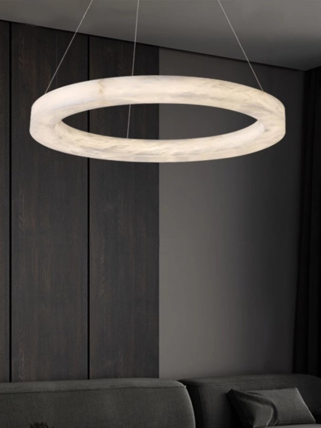 Ember Oak & Co. Alabaster Alabaster Ring Chandelier