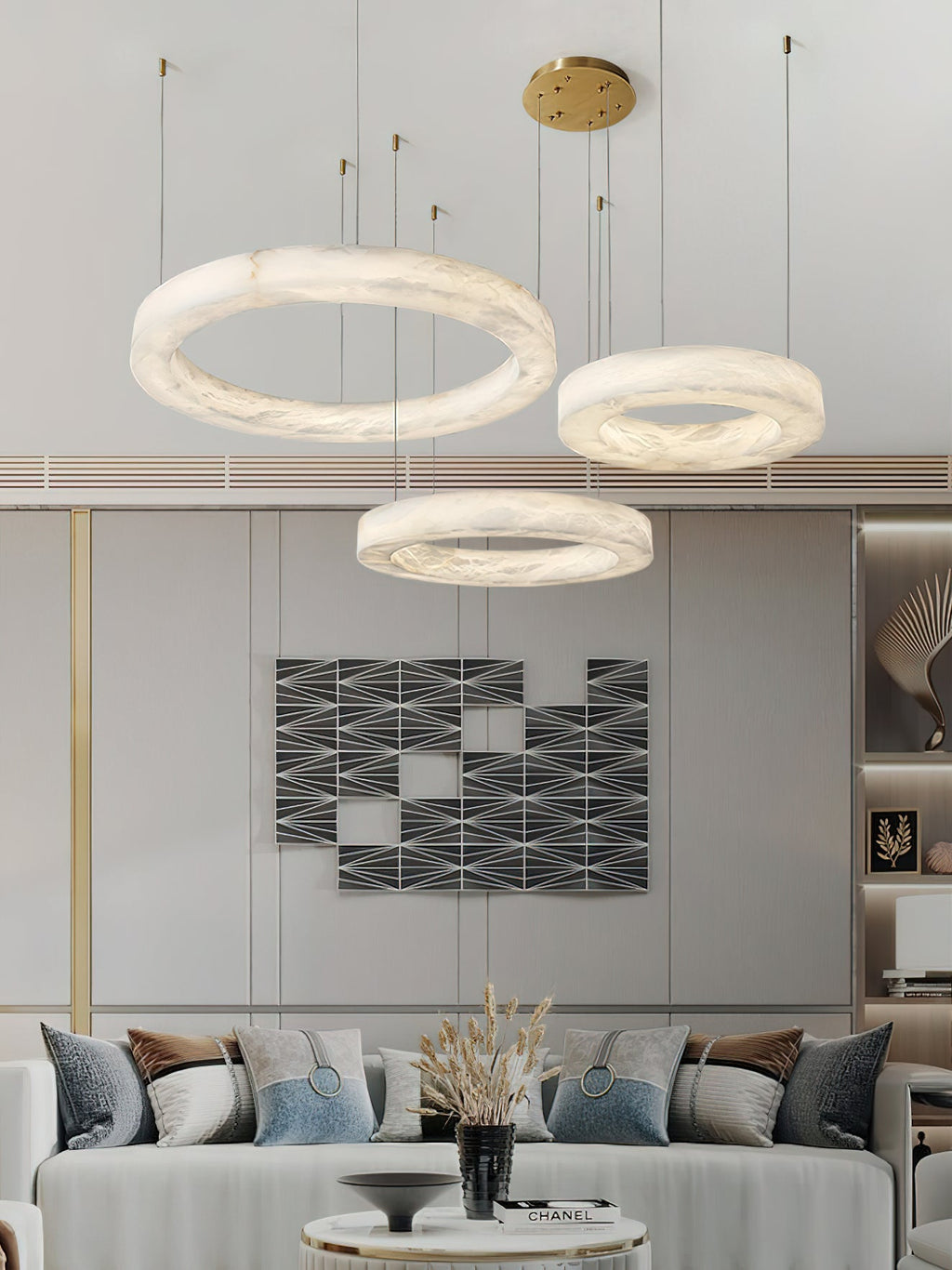 Ember Oak & Co. Alabaster Alabaster Ring Chandelier