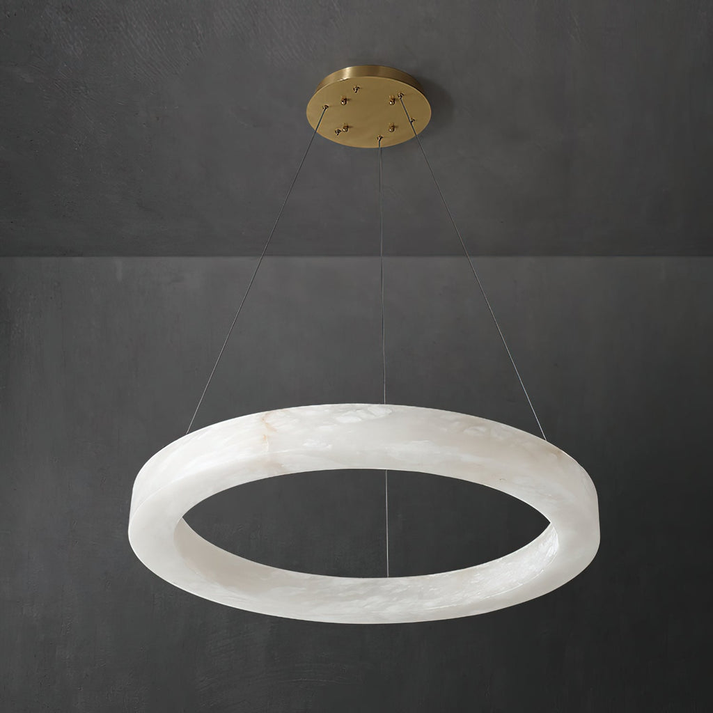 Ember Oak & Co. Alabaster Alabaster Ring Chandelier