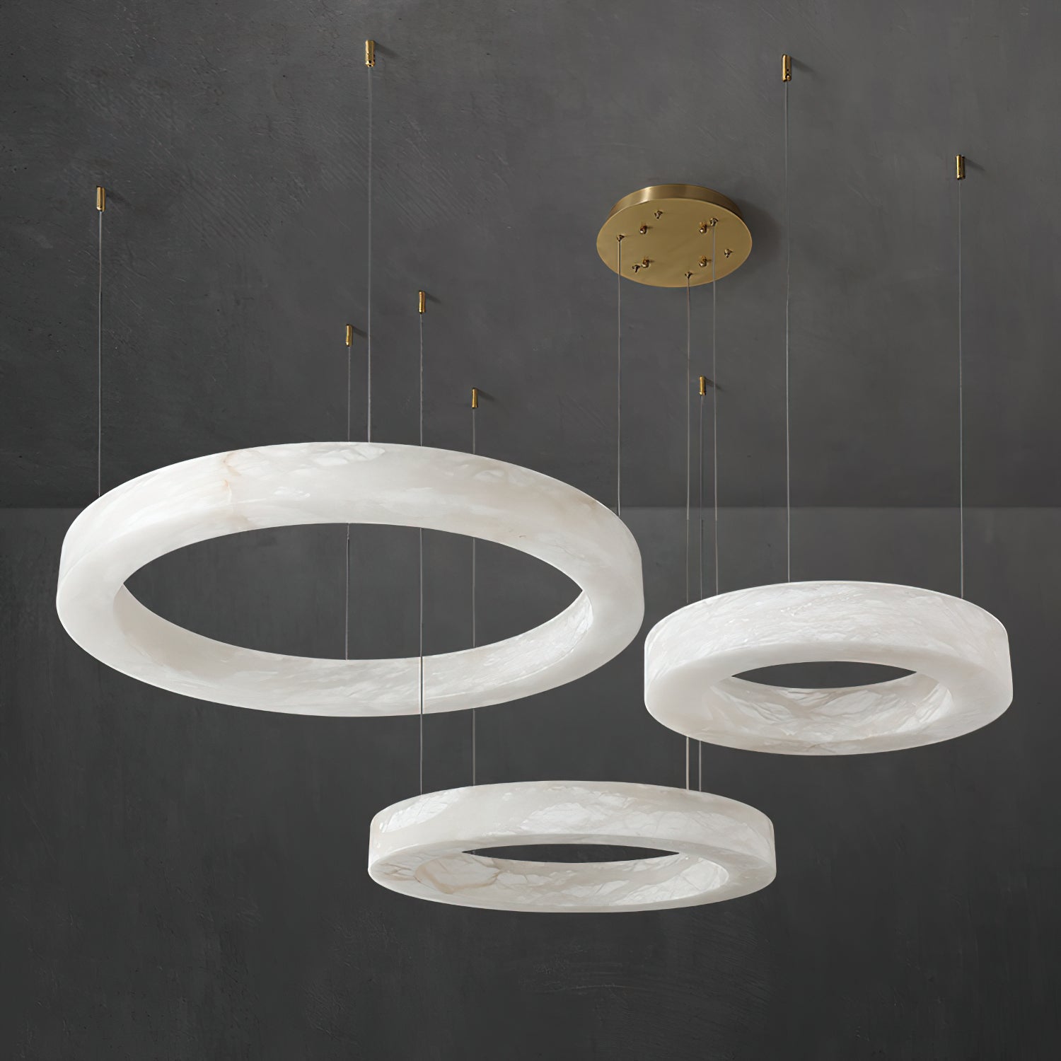 Ember Oak & Co. Alabaster Alabaster Ring Chandelier